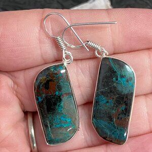 Chrysocolla Cuprite Earrings Stone Crystal Jewelry